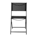 Emma and Oliver Set di 4 sedie pieghevoli per interni ed esterni con materiale Flex Comfort e telai in acciaio
