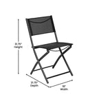 Emma and Oliver Set di 4 sedie pieghevoli per interni ed esterni con materiale Flex Comfort e telai in acciaio