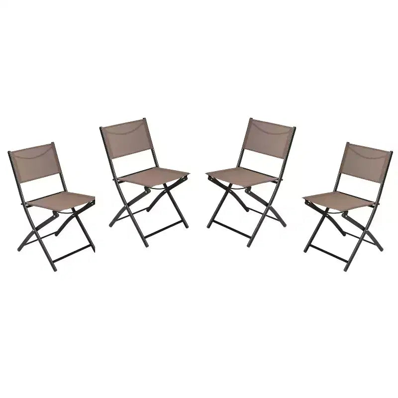 Emma and Oliver Set di 4 sedie pieghevoli per interni ed esterni con materiale Flex Comfort e telai in acciaio