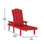 Merrick Lane Set of 2 Indoor/Outdoor Adjustable Adirondack Loungers with Fold Out Cupholders- Recycled All-Weather Indoor/Outdoor HDPE Lounge Chairs