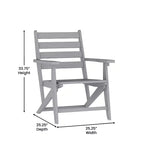 Merrick Lane Sedia Adirondack da Interno/Esterno con Portabicchieri Pieghevole, Sedia Adirondack in HDPE Riciclato Resistente a Tutte le Condizioni Atmosferiche