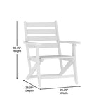 Merrick Lane Sedia Adirondack da Interno/Esterno con Portabicchieri Pieghevole, Sedia Adirondack in HDPE Riciclato Resistente a Tutte le Condizioni Atmosferiche