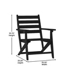 Merrick Lane Sedia Adirondack da Interno/Esterno con Portabicchieri Pieghevole, Sedia Adirondack in HDPE Riciclato Resistente a Tutte le Condizioni Atmosferiche