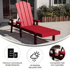 Sedia a sdraio Adirondack regolabile Emma e Oliver in HDPE riciclato con portabicchieri a scomparsa per uso interno/esterno