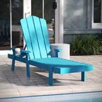 Sedia a sdraio Adirondack regolabile Emma e Oliver in HDPE riciclato con portabicchieri a scomparsa per uso interno/esterno