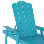 Sedia a sdraio Adirondack regolabile Emma e Oliver in HDPE riciclato con portabicchieri a scomparsa per uso interno/esterno