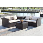 SAFAVIEH Outdoor Makala Sectional Set with Storage - 58W x 26D x 32H