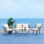 SAFAVIEH Outdoor Sneh-Lata 4-Piece Rope Patio Set - 54W x 27D x 26H