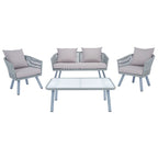 SAFAVIEH Outdoor Sneh-Lata 4-Piece Rope Patio Set - 54W x 27D x 26H