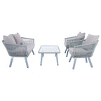 SAFAVIEH Outdoor Sneh-Lata 4-Piece Rope Patio Set - 54W x 27D x 26H