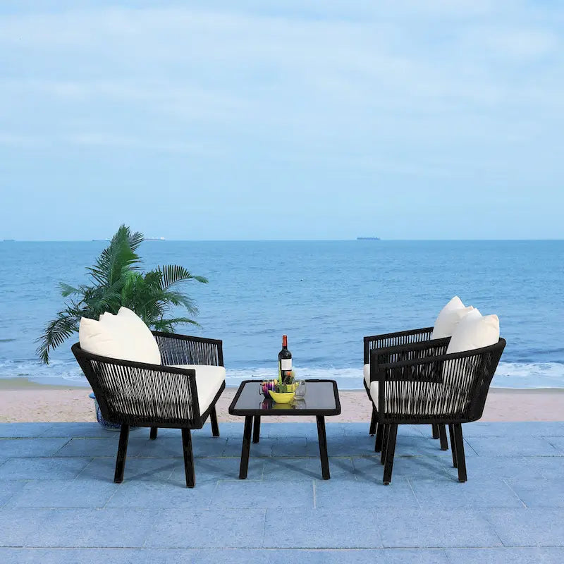 SAFAVIEH Outdoor Sneh-Lata 4-Piece Rope Patio Set - 54W x 27D x 26H