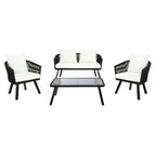 SAFAVIEH Outdoor Sneh-Lata 4-Piece Rope Patio Set - 54W x 27D x 26H