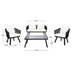 SAFAVIEH Outdoor Sneh-Lata 4-Piece Rope Patio Set - 54W x 27D x 26H