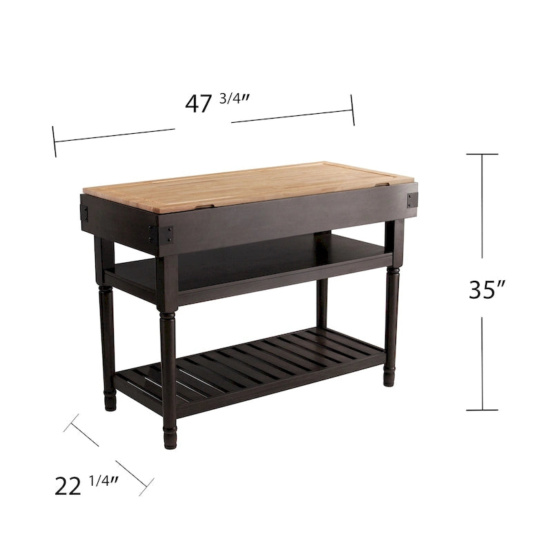 SEI Furniture Woodson Transitional Gray Storage Kitchen Island