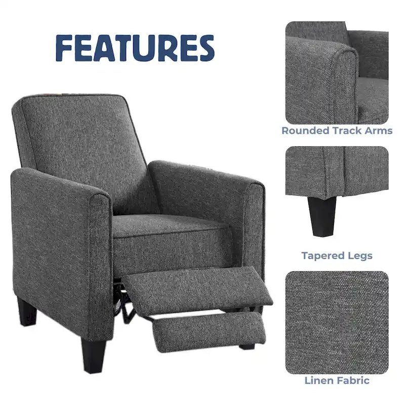 Haynes Traditional Fabric Welted Padded Recliner Chair by Furniture of America