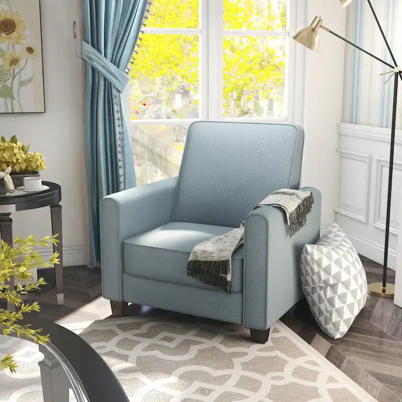 Haynes Traditional Fabric Welted Padded Recliner Chair by Furniture of America
