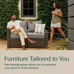 Seduta da Esterno Honeycomb Carmel - Sedia in Rattan Espresso: Arredamento Modulare da Patio Resistente alle Intemperie