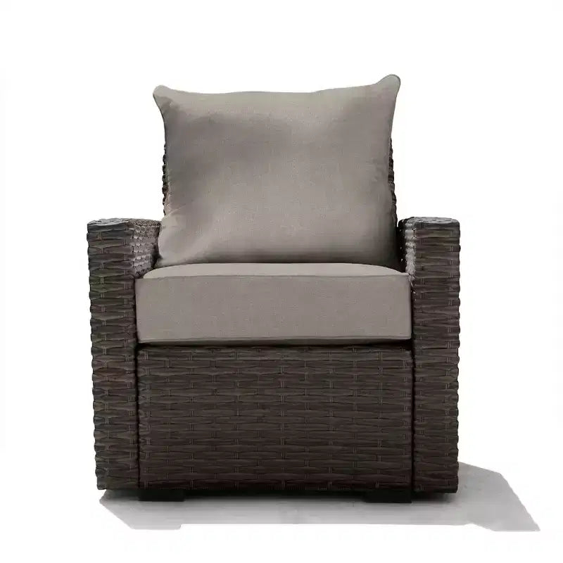Seduta da Esterno Honeycomb Carmel - Sedia in Rattan Espresso: Arredamento Modulare da Patio Resistente alle Intemperie
