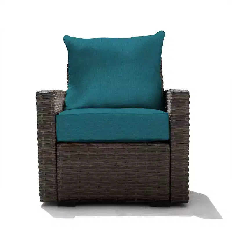 Seduta da Esterno Honeycomb Carmel - Sedia in Rattan Espresso: Arredamento Modulare da Patio Resistente alle Intemperie