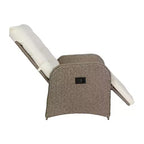 Flash Furniture Nemo Indoor/Outdoor Patio Wicker Rattan Recliner Lounge Chair with Flip up Side Table