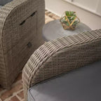 Flash Furniture Nemo Indoor/Outdoor Patio Wicker Rattan Recliner Lounge Chair with Flip up Side Table