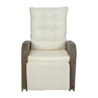 Flash Furniture Nemo Indoor/Outdoor Patio Wicker Rattan Recliner Lounge Chair with Flip up Side Table