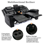 Home Theater Seating Manual Recliner Loveseat with Hide-Away Storage