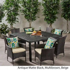 Bragdon Aluminum/ Brown Wicker 9-piece Outdoor Dining Set by Christopher Knight Home