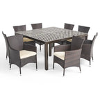 Bragdon Aluminum/ Brown Wicker 9-piece Outdoor Dining Set by Christopher Knight Home
