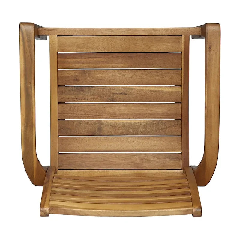 Wells Outdoor 4-Seater Round Acacia Wood Dining Set by Christopher Knight Home
