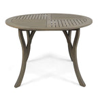 Wells Outdoor 4-Seater Round Acacia Wood Dining Set by Christopher Knight Home