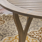 Wells Outdoor 4-Seater Round Acacia Wood Dining Set by Christopher Knight Home