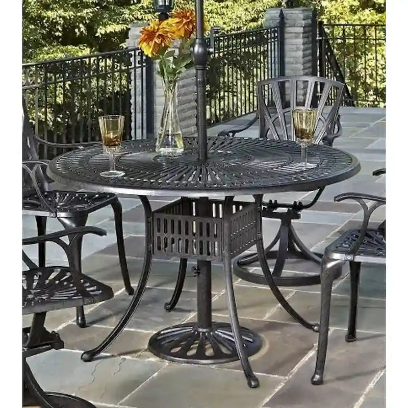 Homestyles Grenada Charcoal Aluminum Outdoor Dining Table