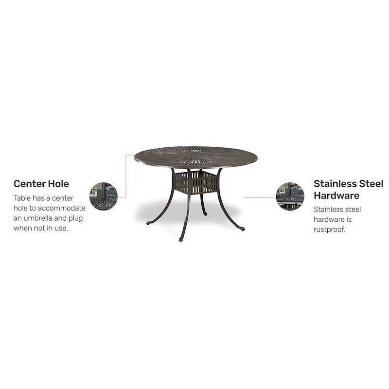 Homestyles Grenada Charcoal Aluminum Outdoor Dining Table