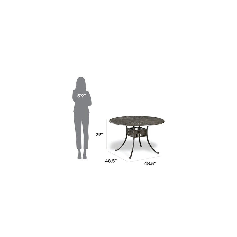Homestyles Grenada Charcoal Aluminum Outdoor Dining Table