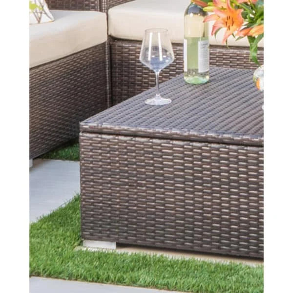 Santa Rosa Outdoor 7-piece Wicker Sectional Sofa with Storage by Christopher Knight Home