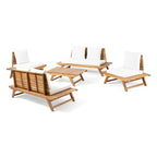 Sedona Outdoor 6 Seater Acacia Wood Chat Set by Christopher Knight Home