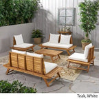 Sedona Outdoor 6 Seater Acacia Wood Chat Set by Christopher Knight Home