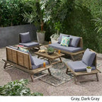 Sedona Outdoor 6 Seater Acacia Wood Chat Set by Christopher Knight Home