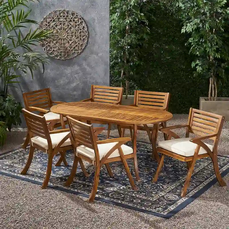 Hermosa Acacia Wood Outdoor 7-piece Dining Set by Christopher Knight Home