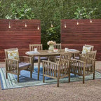 Casa Outdoor 6-seater Oval Acacia Dining Set by Christopher Knight Home