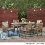 Casa Outdoor 6-seater Oval Acacia Dining Set by Christopher Knight Home