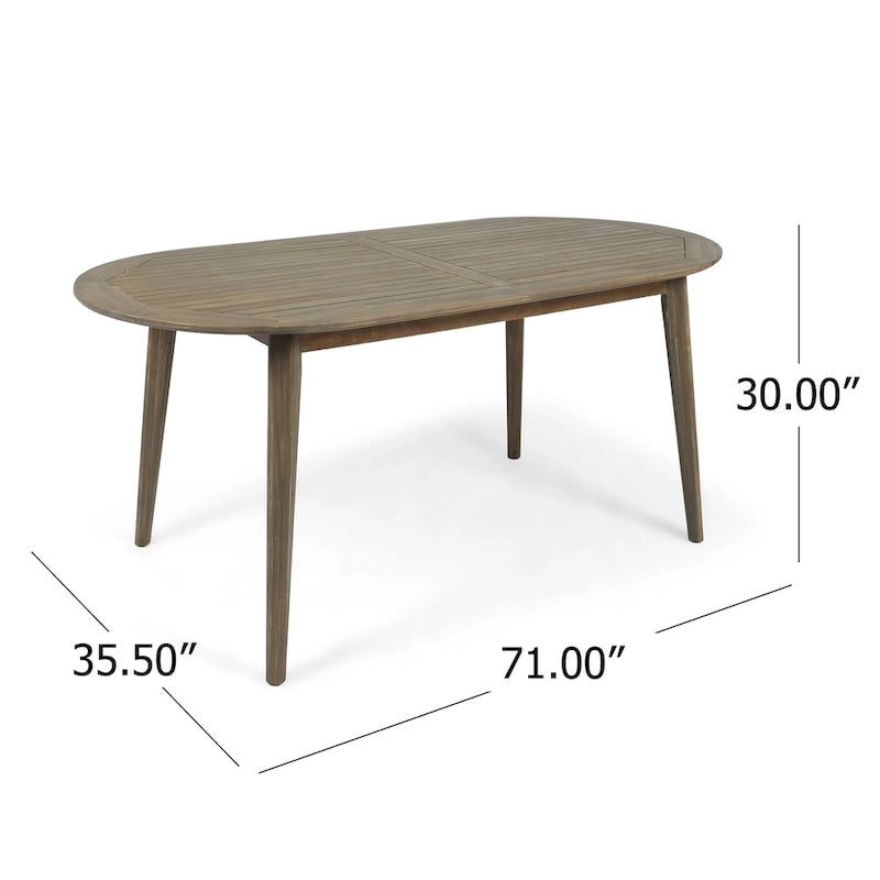 Casa Outdoor 6-seater Oval Acacia Dining Set by Christopher Knight Home