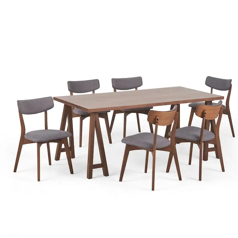 Chazz Set da Pranzo 7 Pezzi Moderno Metà Secolo con Tavolo A-Frame di Christopher Knight Home