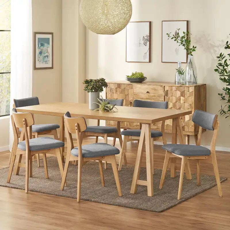 Chazz Set da Pranzo 7 Pezzi Moderno Metà Secolo con Tavolo A-Frame di Christopher Knight Home