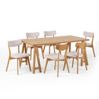 Chazz Set da Pranzo 7 Pezzi Moderno Metà Secolo con Tavolo A-Frame di Christopher Knight Home
