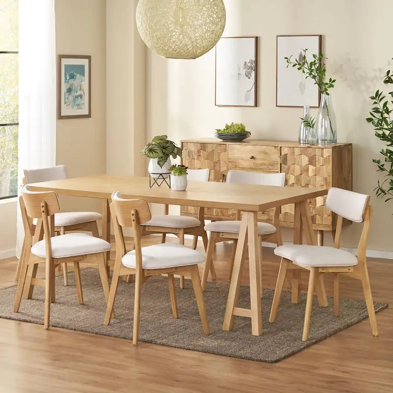 Chazz Set da Pranzo 7 Pezzi Moderno Metà Secolo con Tavolo A-Frame di Christopher Knight Home