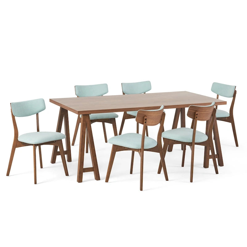 Chazz Set da Pranzo 7 Pezzi Moderno Metà Secolo con Tavolo A-Frame di Christopher Knight Home