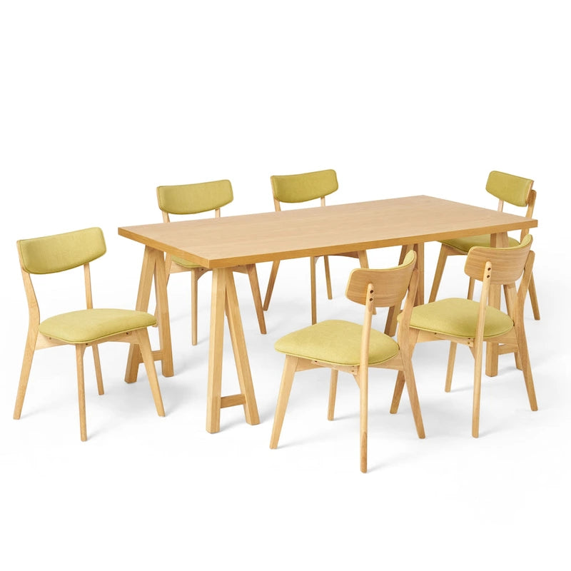 Chazz Set da Pranzo 7 Pezzi Moderno Metà Secolo con Tavolo A-Frame di Christopher Knight Home