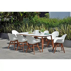 Set da pranzo da esterno Amazonia Hawaii in legno e resina, 9 pezzi